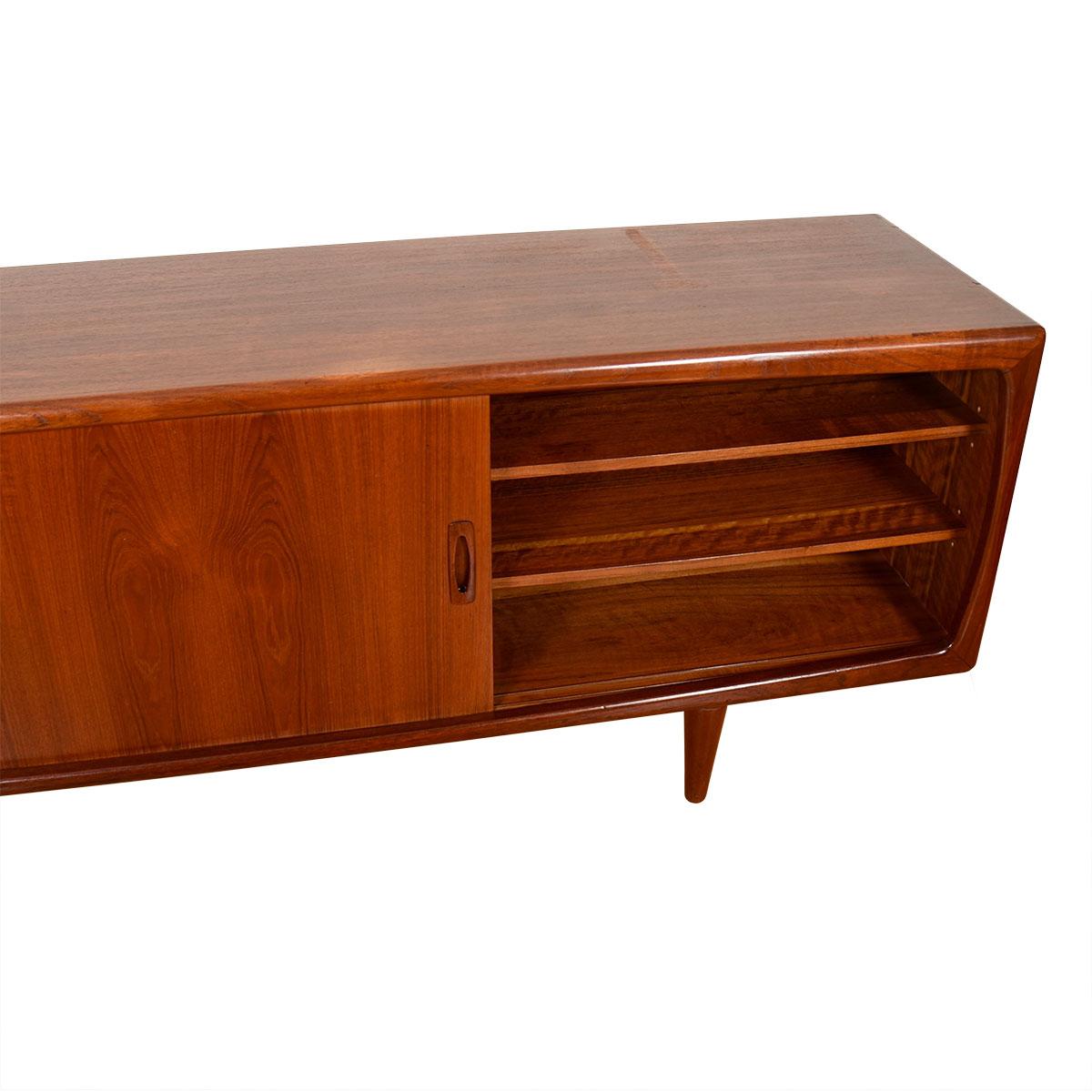 Mid-Century Modern Smooth Rounded Edges Danish Teak Sideboard with Optional Display Top