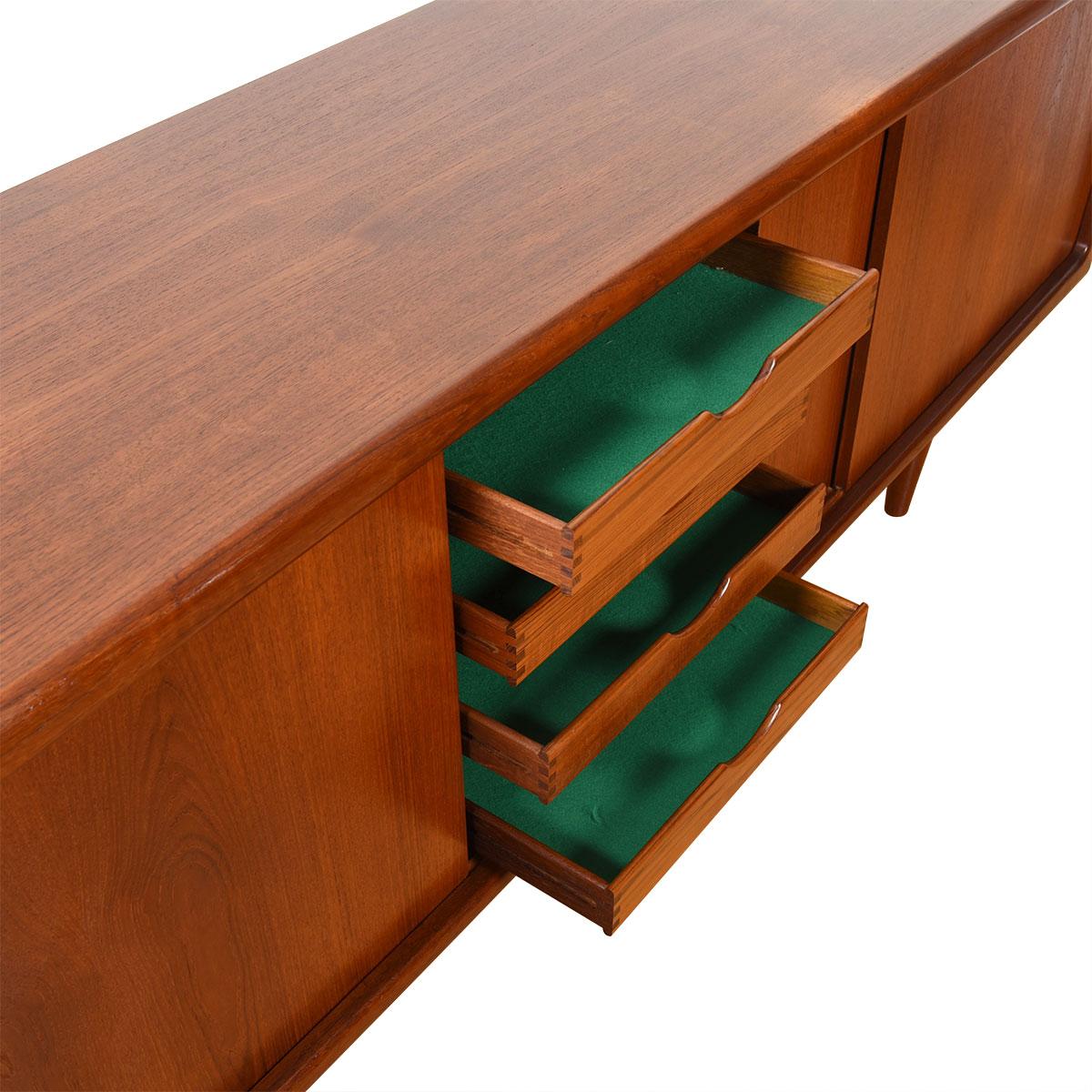 20th Century Smooth Rounded Edges Danish Teak Sideboard with Optional Display Top