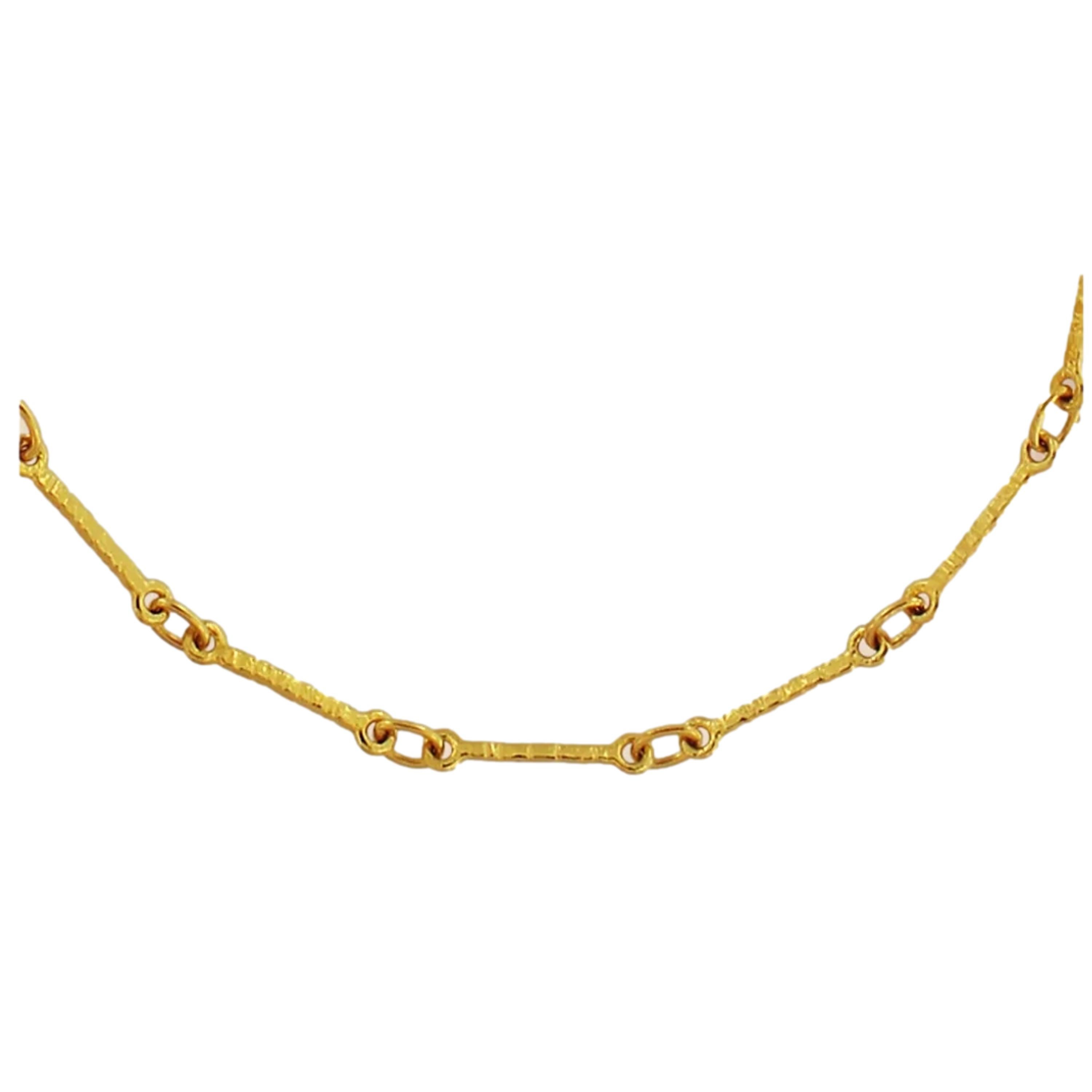 Femenino o masculino Collar liso segmentado de oro de 18 K en venta