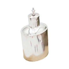 Smooth silver bottle with a knob on the removable lid