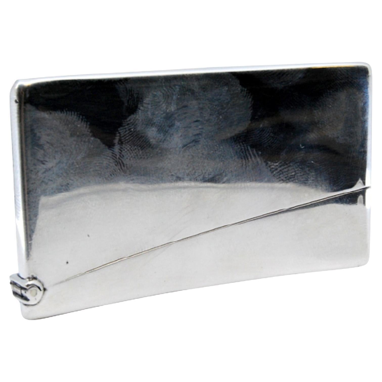 Smooth silver cardboard box with a curved shape