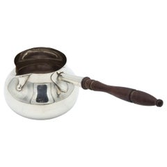 Smooth silver chocolate pot with chestnut wood handle