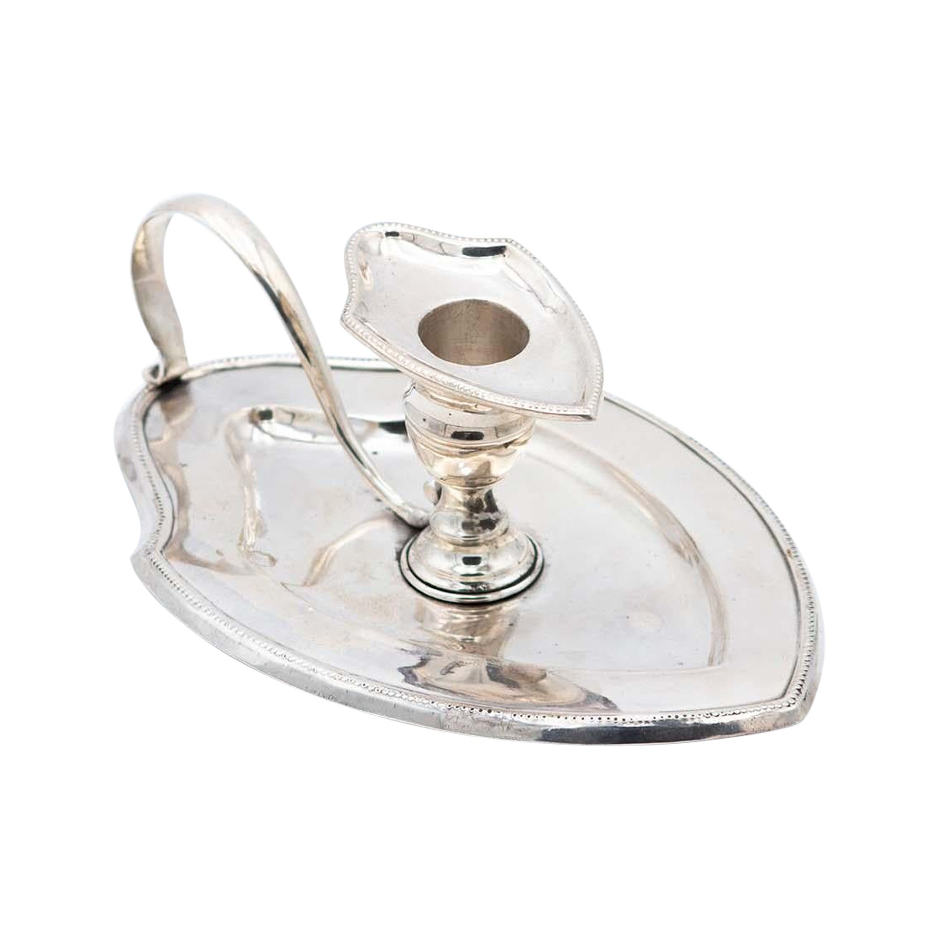 Smooth silver paddle in the shape of a ship For Sale