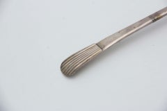 Smooth silver shell with reliefs on the handle in the style of caninhas