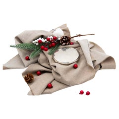 Smooth silver toiletry box with mirror and engraved crown lid