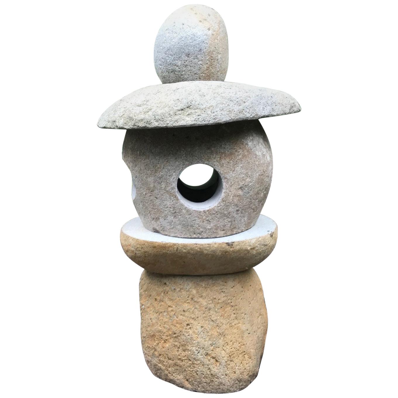 Smooth Stone "Spirit" Lantern Hand-Carved Natural Boulders