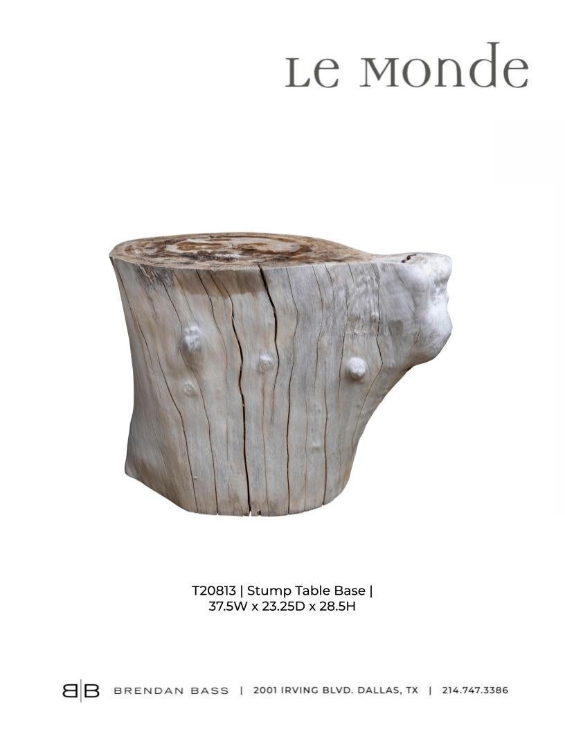 Wood Smooth Stump Table Base For Sale