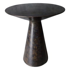 Smooth Top Bronze Side Table, Cambodian, Contemporary