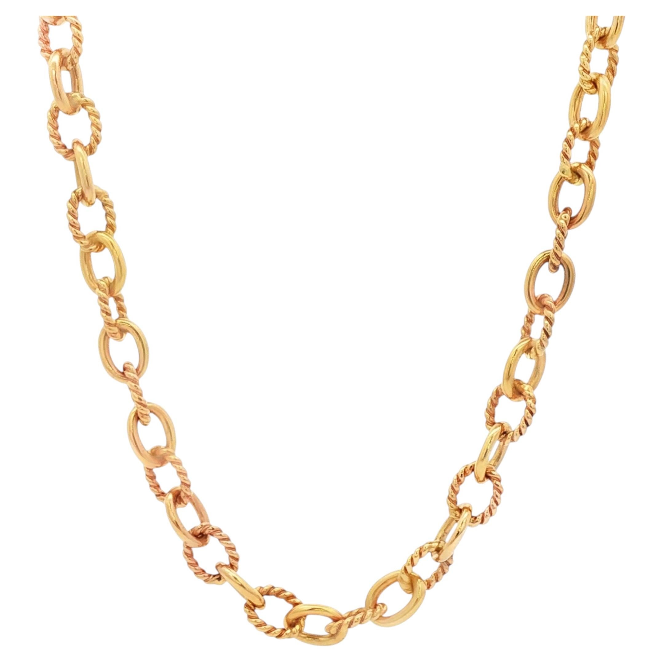 Collana A Link liscia e ritorta in oro giallo 14K Herco