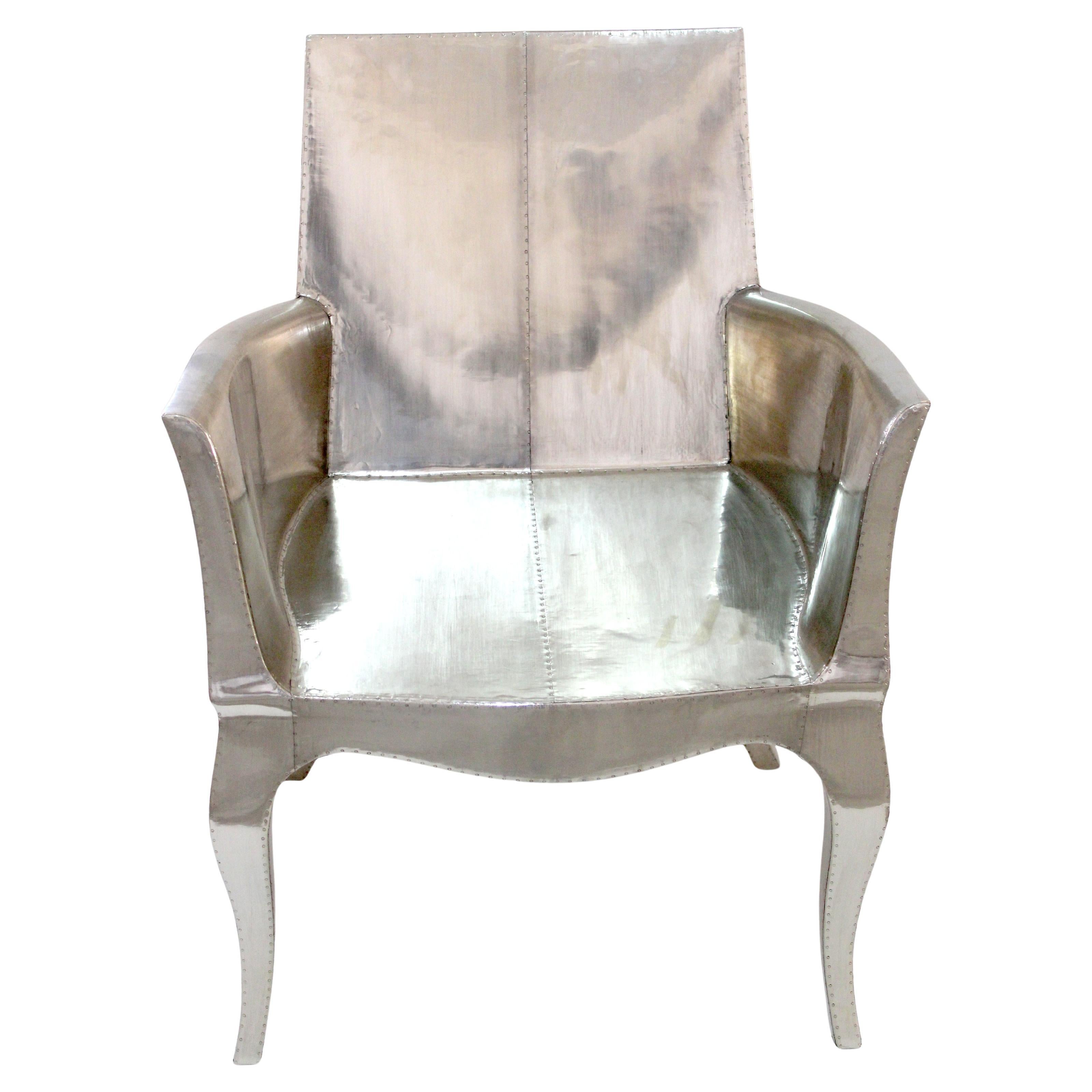 Smooth White Bronze Accent Chair – Sculptural Cabriole Leg Club Chair, Handmade