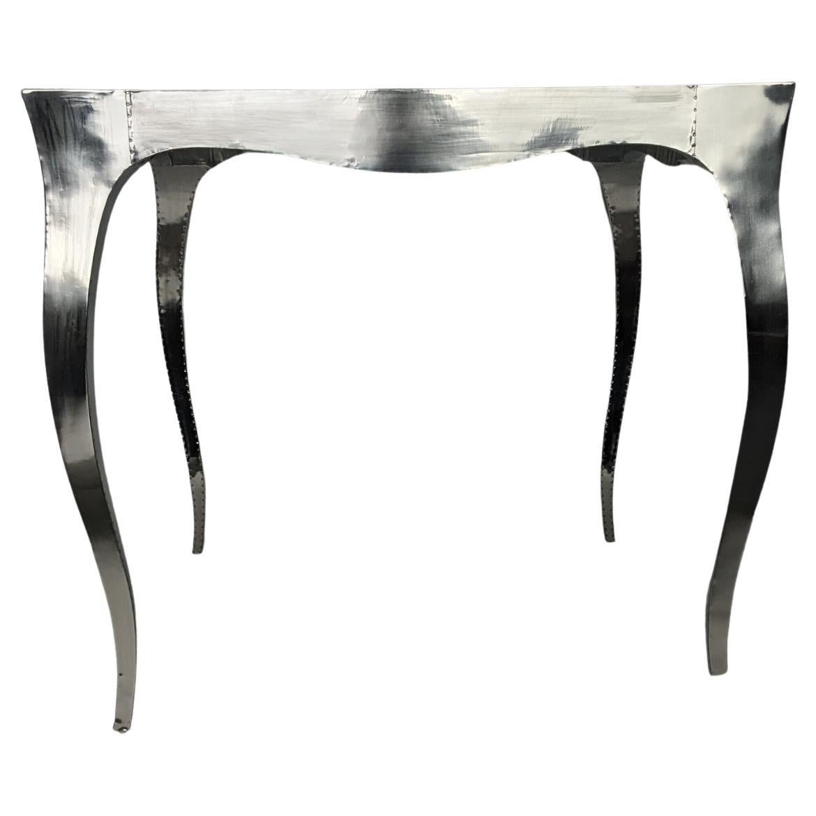 Smooth White Bronze Accent Table – Art Deco Cabriole Leg Game Table