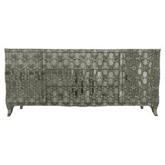 Smooth White Bronze Fleur de Lis Credenza – Louise Carved, Paul Mathieu