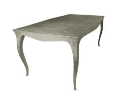 Smooth White Bronze Louise Dining Table – Cabriole Leg, Paul Mathieu