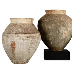 Smoothly Aged Terracotta Water Jar in Ethnic Java Style