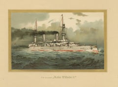 SMS Fürst Bismarck: German Armored Cruiser in Pre-WWI Era – 1903 Chromolitho