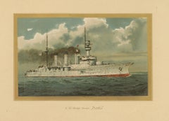 SMS Hansa: Germany’s Pioneering Protected Cruiser – 1903 Chromolithograph