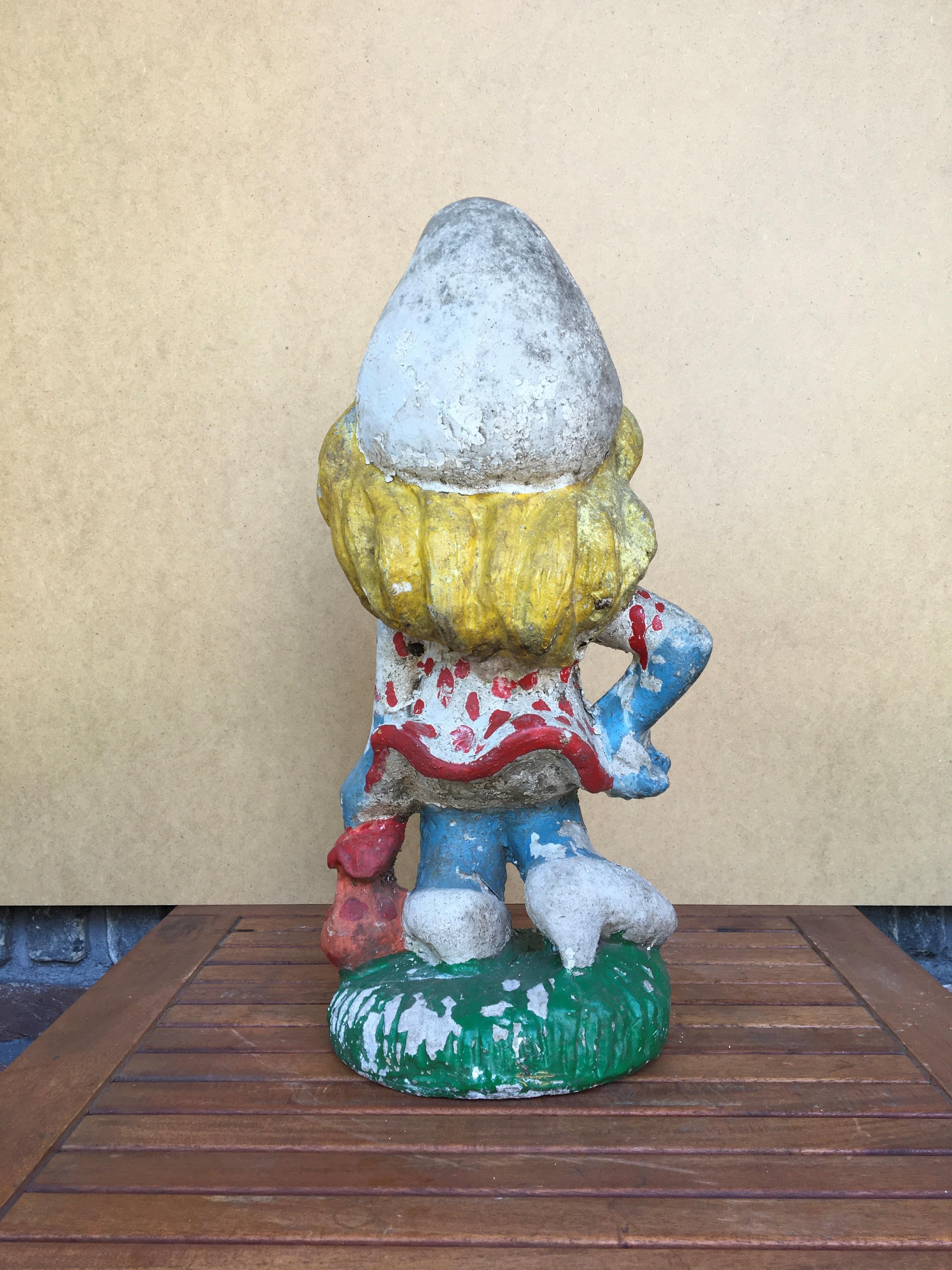 Concrete Smurfette, Smurfs Vintage Garden Statue