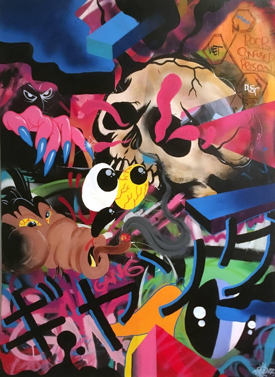 Smurfo Udirty Abstract Painting - Mushroom Boomin