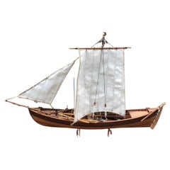 Used Smyrna Boat Model Ship, Museum Quality