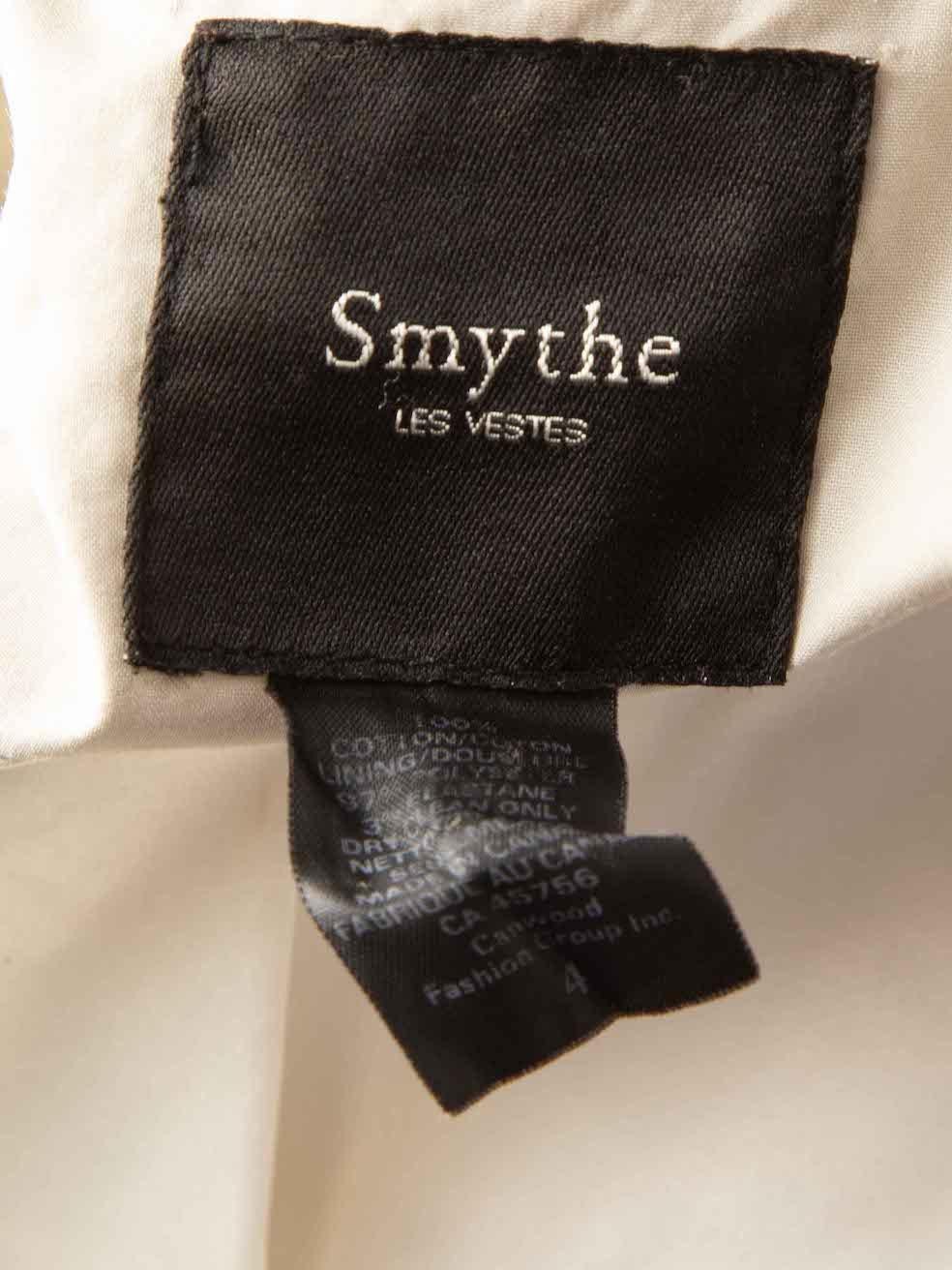 Smythe Beige Cintura Button Down Trench Coat Taglia S in vendita 4