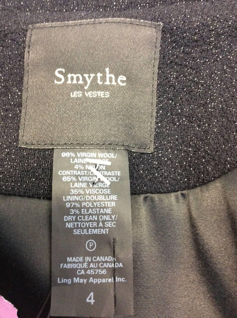 Smythe Black Metallic Wool Blazer For Sale at 1stDibs | smythe velvet ...