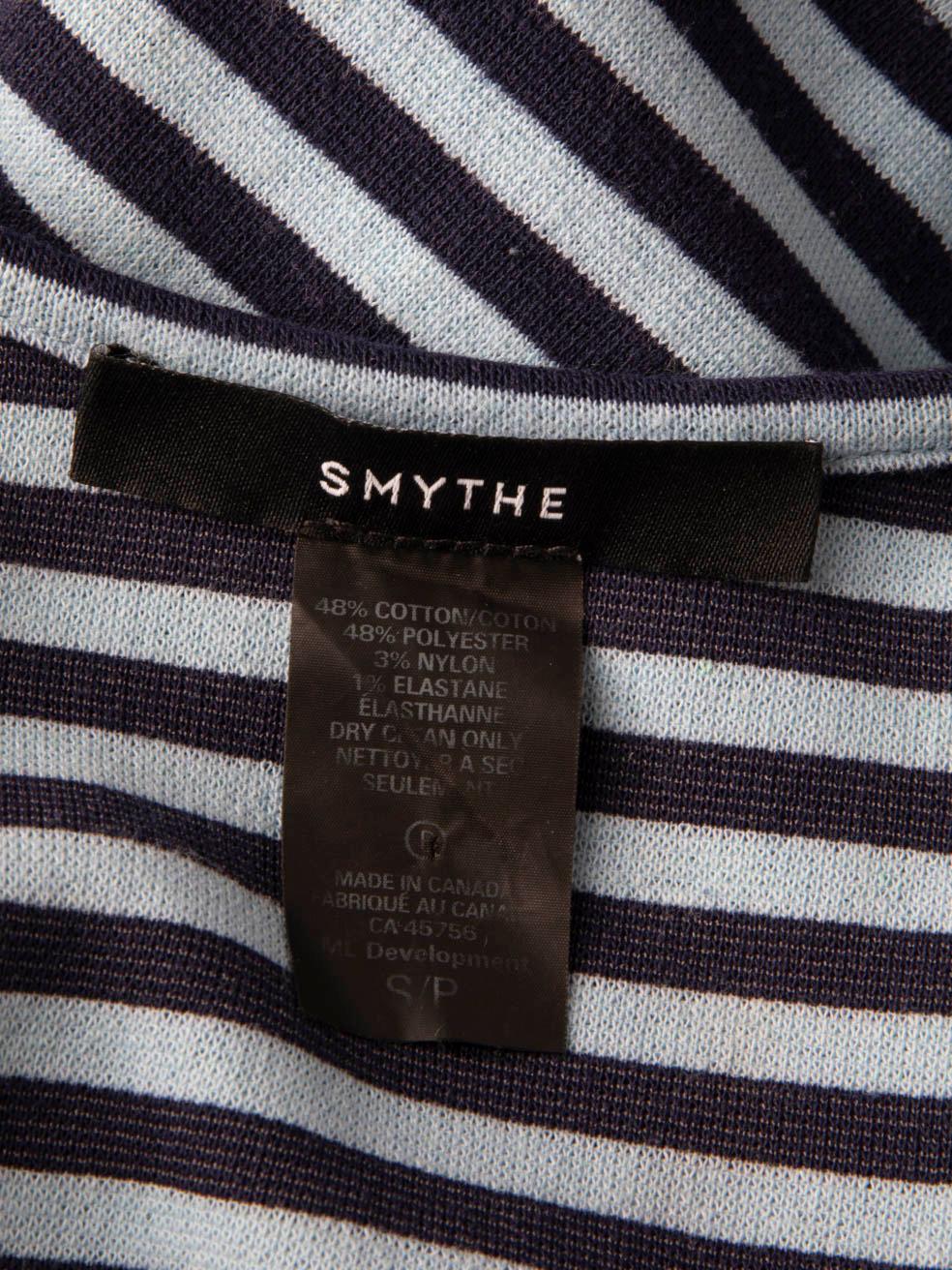 Smythe Blau gestreiftes Midikleid Größe S im Angebot 3