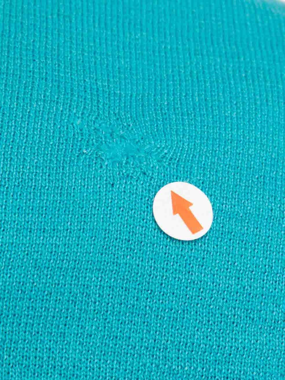 Women's Smythe Blue Wool Pocket Detail Mid-Sleeve Jacket Size S For Sale