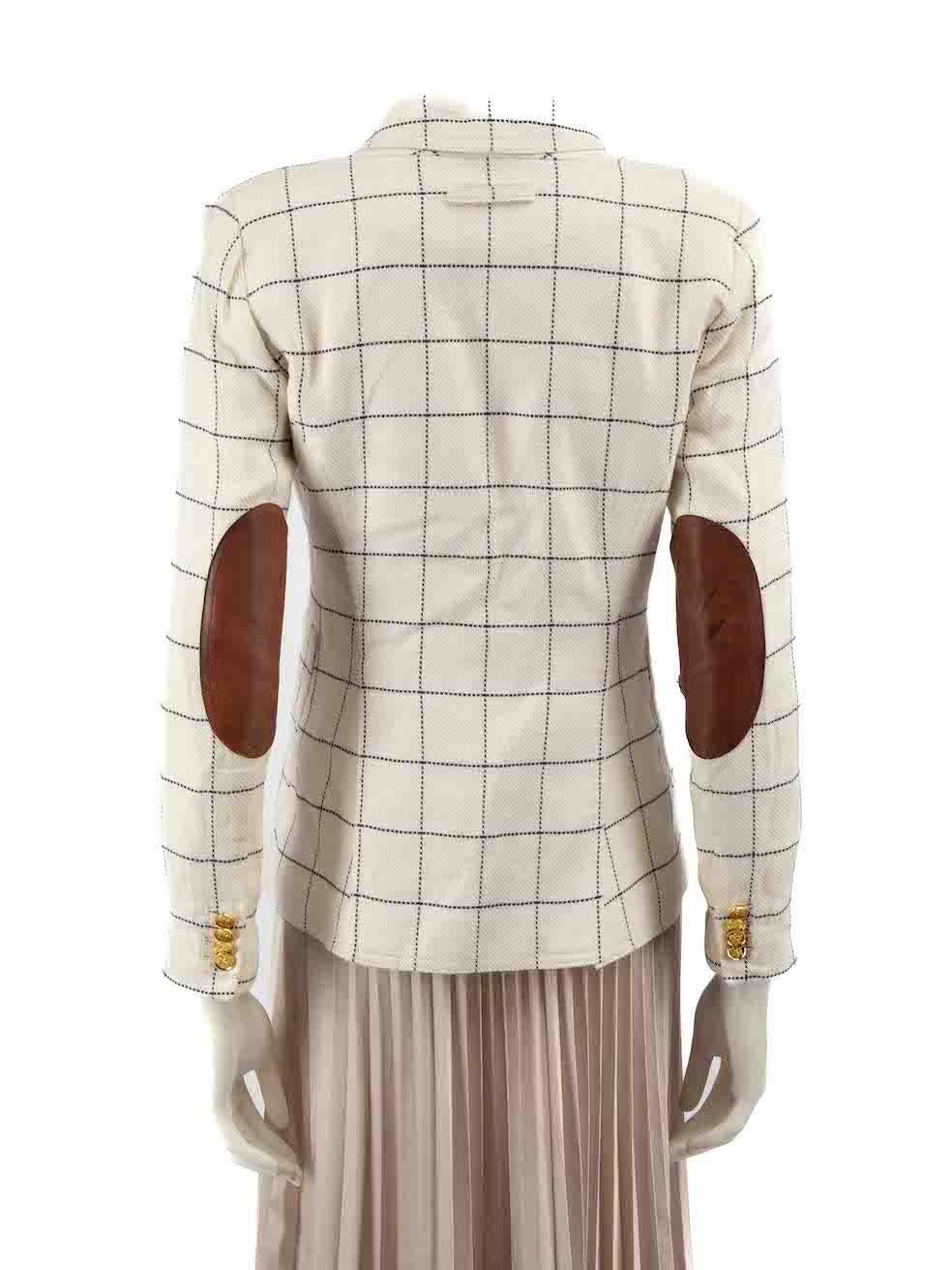 Beige Smythe Ecru, blazer à carreaux, taille XS en vente