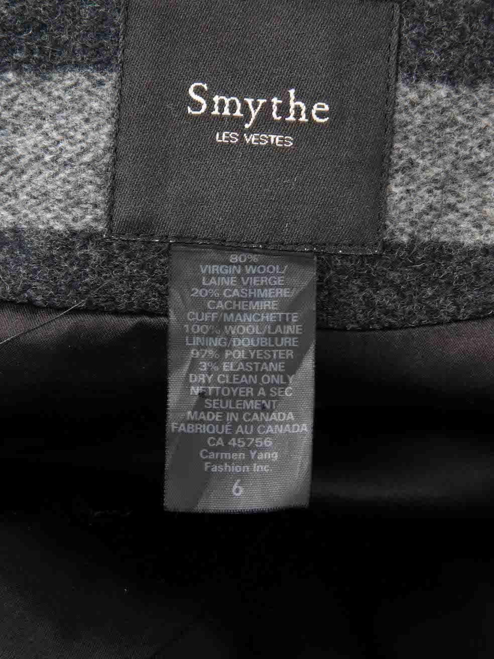 Smythe Grey Stripe Double-Breasted Blazer Size M For Sale 1