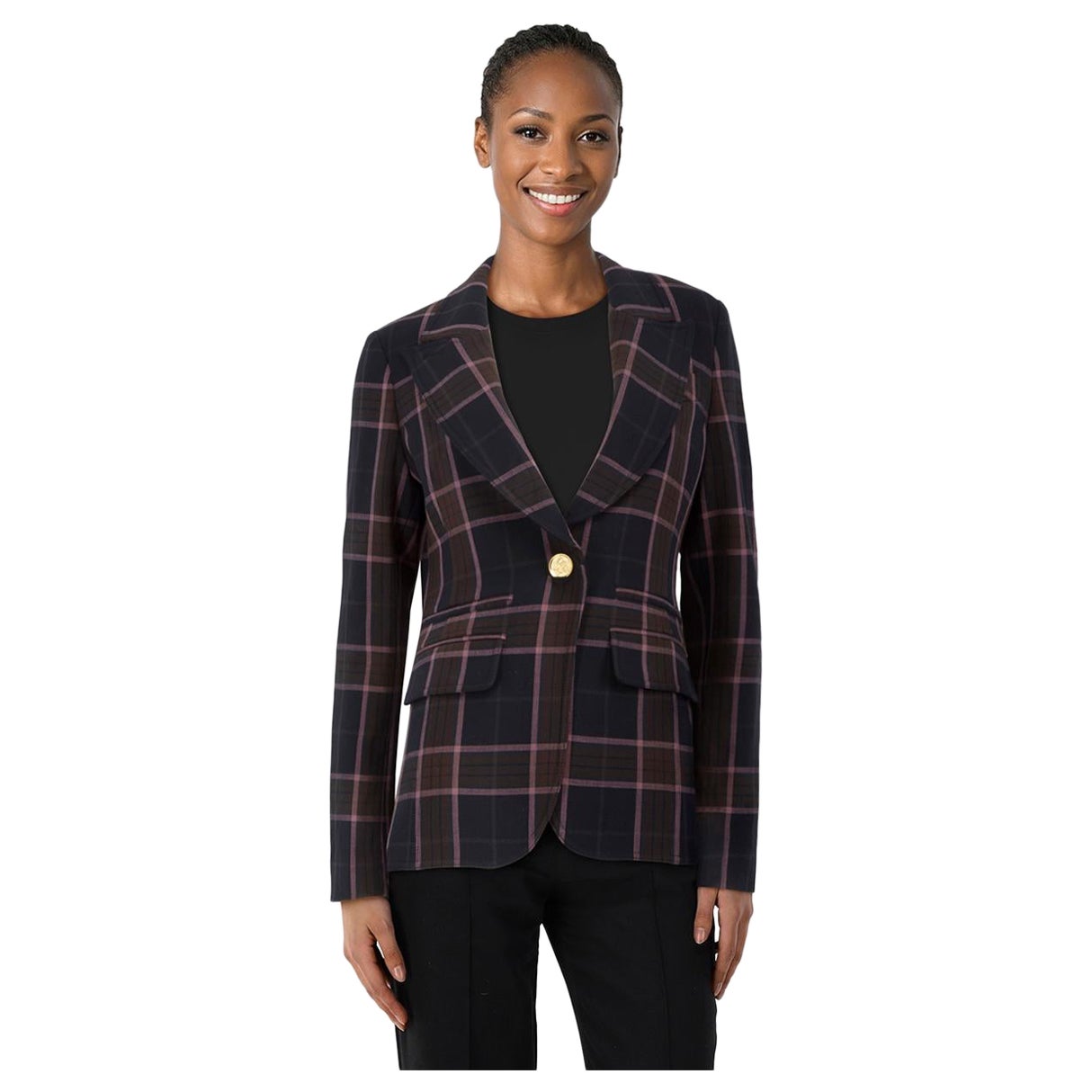 Smythe Rosewood Plaid Button Blazer Größe L