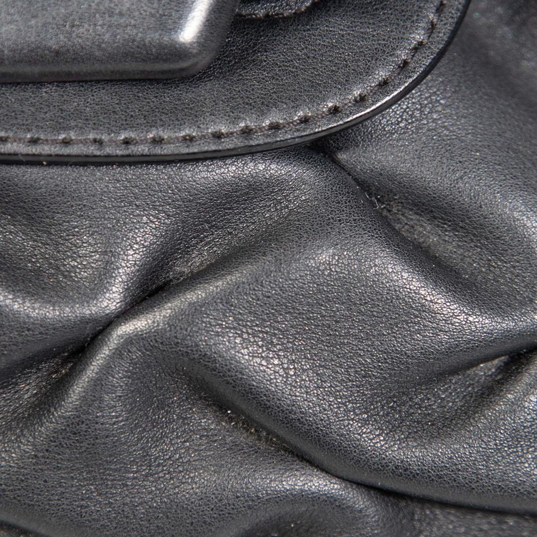 Smythson Black Leather Frame Clutch 1