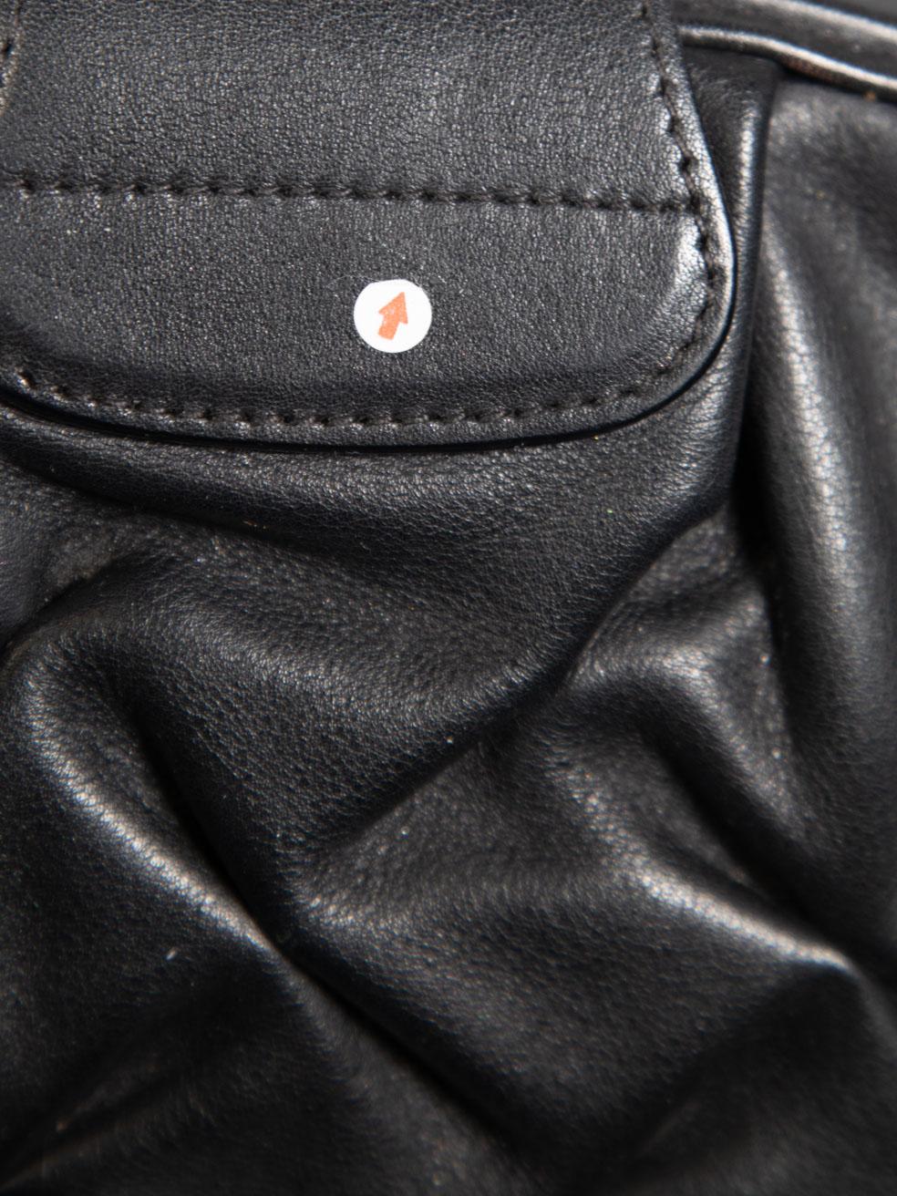 Smythson Black Leather Frame Clutch 3