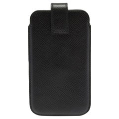 Smythson Black Leather Phone Cover