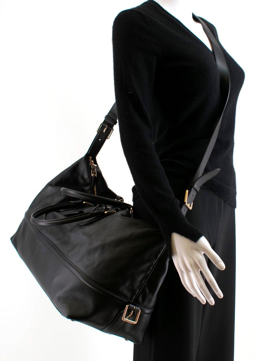  Smythson black leather weekend bag For Sale 2