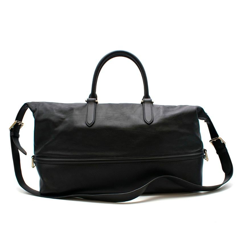 Nero Borsa da weekend in pelle nera Smythson in vendita