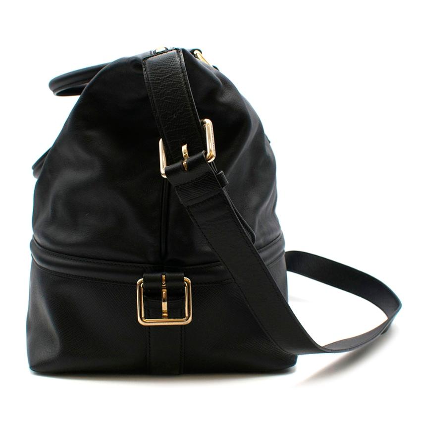 Borsa da weekend in pelle nera Smythson in vendita 2