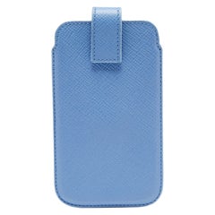Smythson Blue Leather Phone Cover