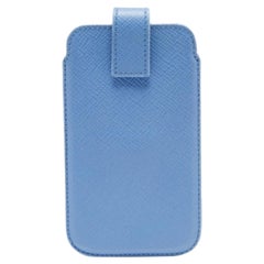 Smythson Blue Leather Phone Cover