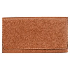 Used Smythson Brown Leather Travel Wallet