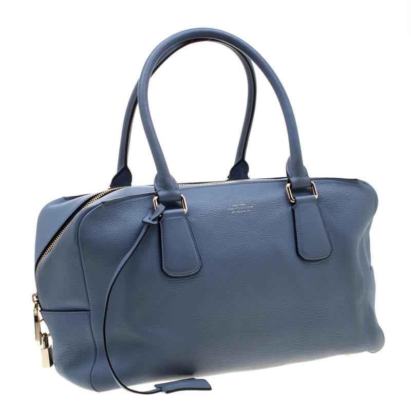 light blue satchel