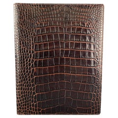 SMYTHSON OF BOND ST. Embossed Brown Case Leather Writng Folder