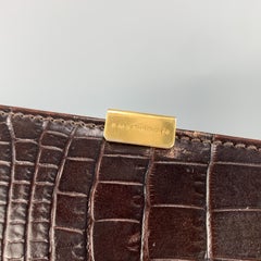 SMYTHSON OF BOND ST. Embossed Dark Brown Alligator Embossed Leather Notepad