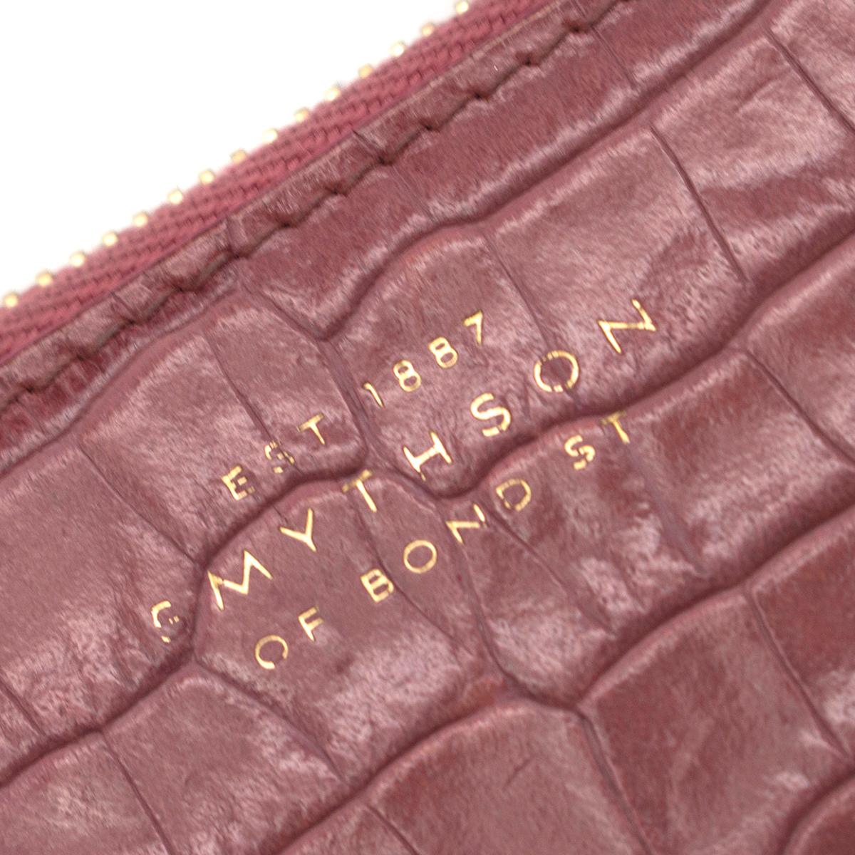 Smythson Pink Alligator Leather Wilde Zip Coin Purse - New Season In Excellent Condition In London, GB