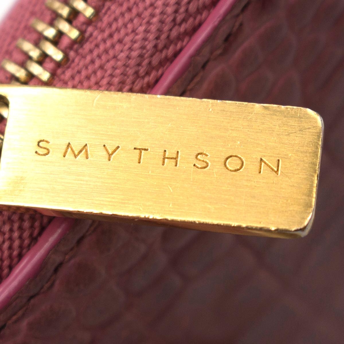 Women's Smythson Pink Alligator Leather Wilde Zip Coin Purse - New Season