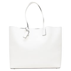 Smythson White Leather Tote Bag