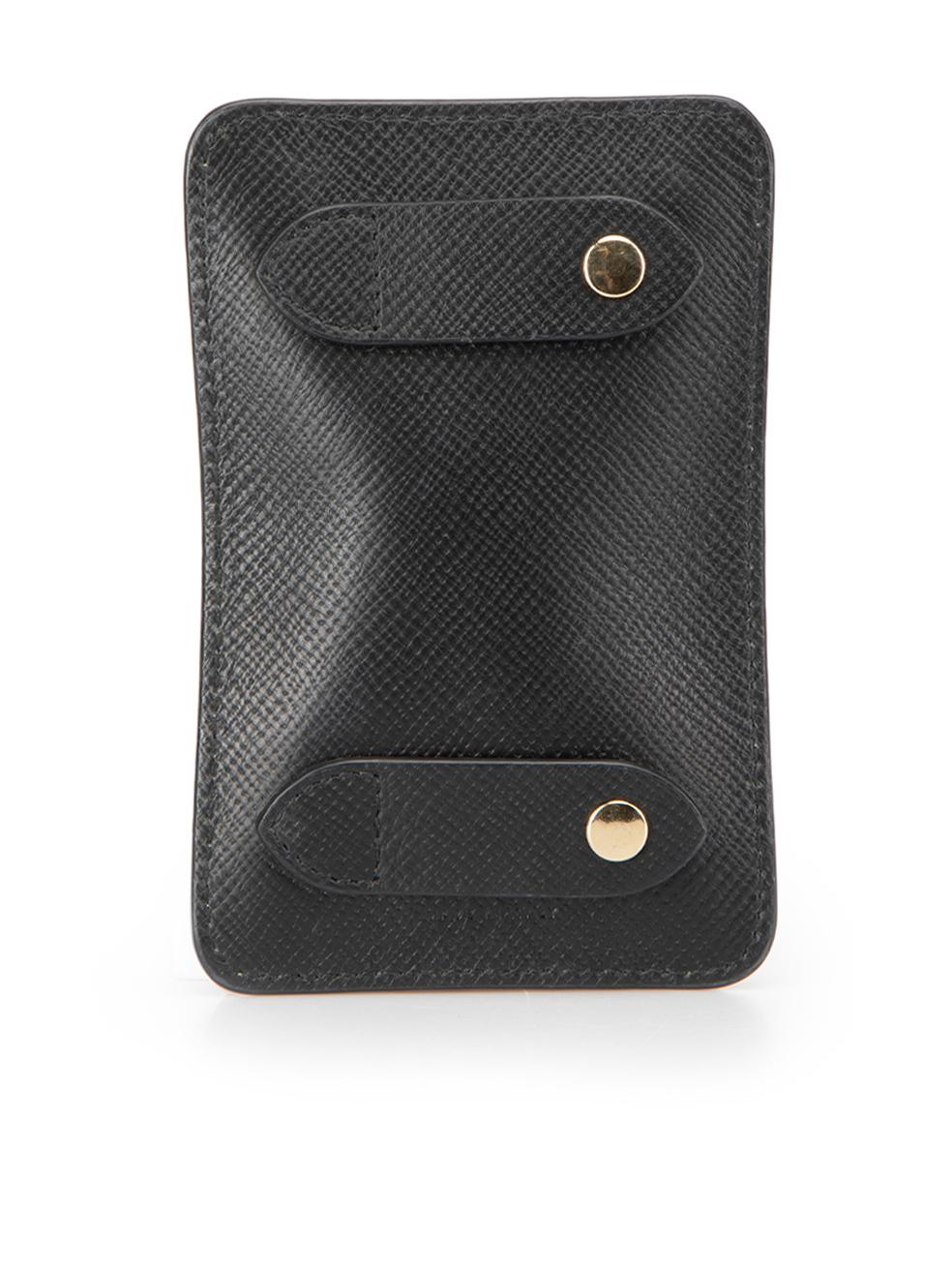 Smythson Women's Black Leather Contrast Zippers Pouch In Good Condition For Sale In London, GB