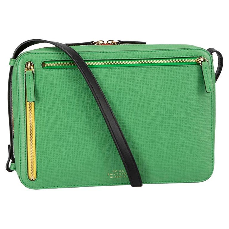 Smythson Women's Green Leather Crossbody Bag For Sale at 1stDibs