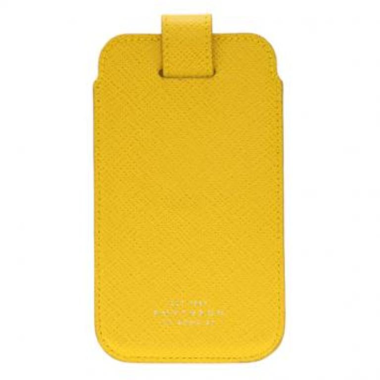 Giallo Custodia per telefono in pelle gialla Smythson in vendita