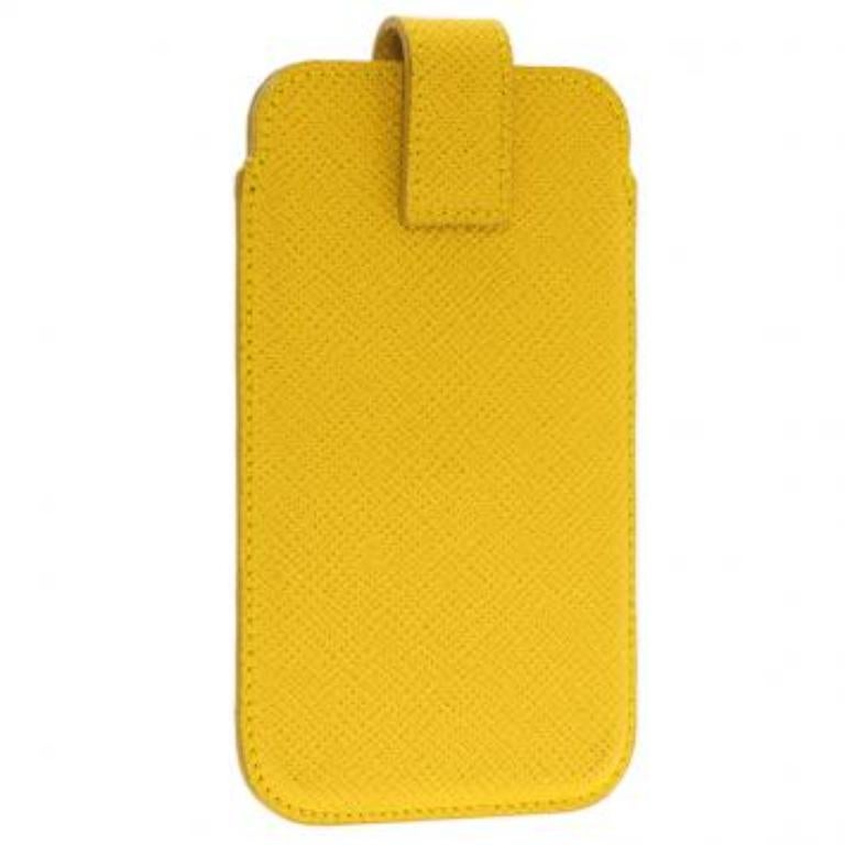 Women's Smythson Yellow Leather Phone Case For Sale