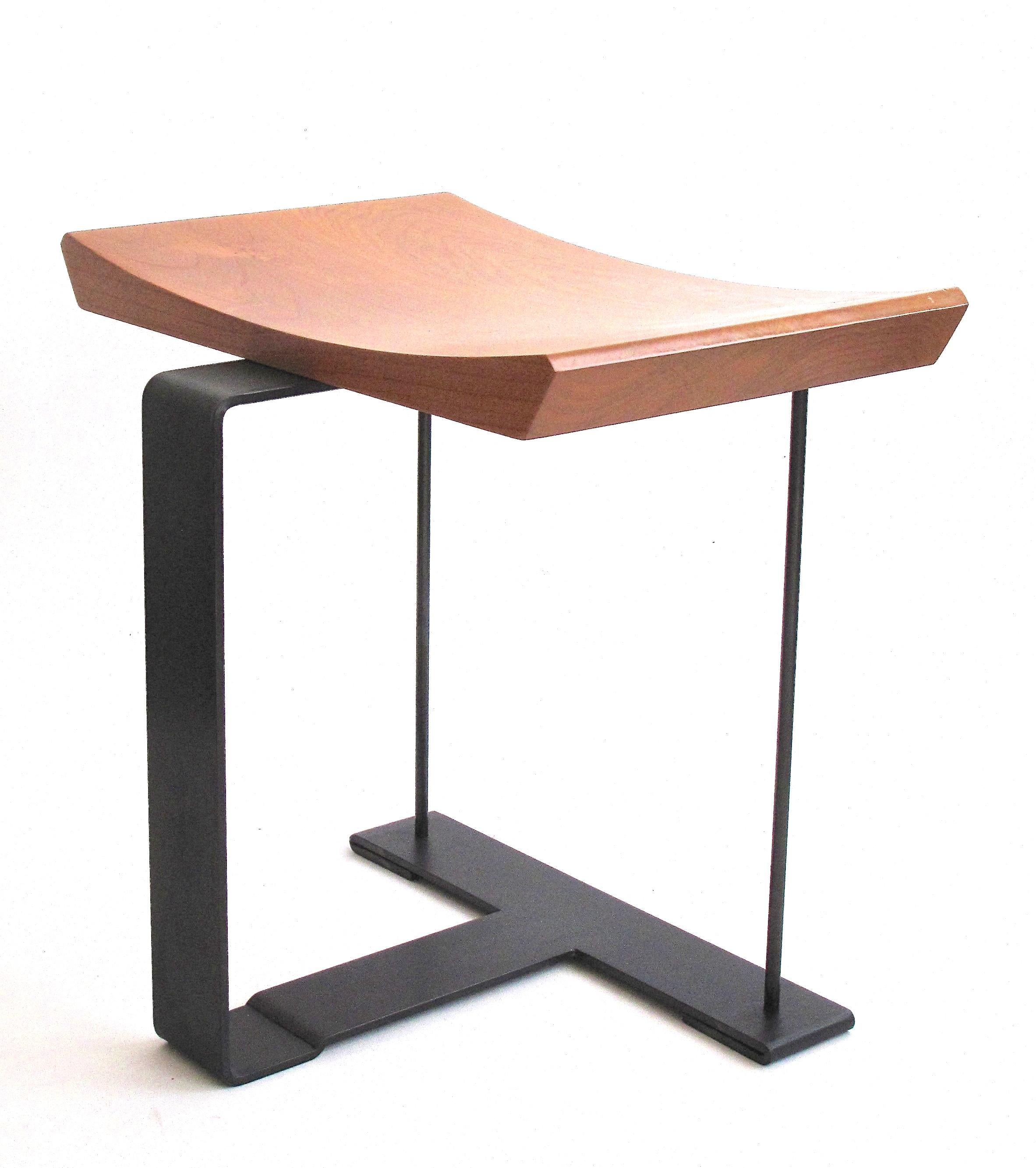 Contemporary 'SN3' Wood and Metal Table in the Manner of Pierre Chareau For Sale